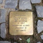 Street memorial to Holocaust victim Elly Burg, who was murdered in Auschwitz